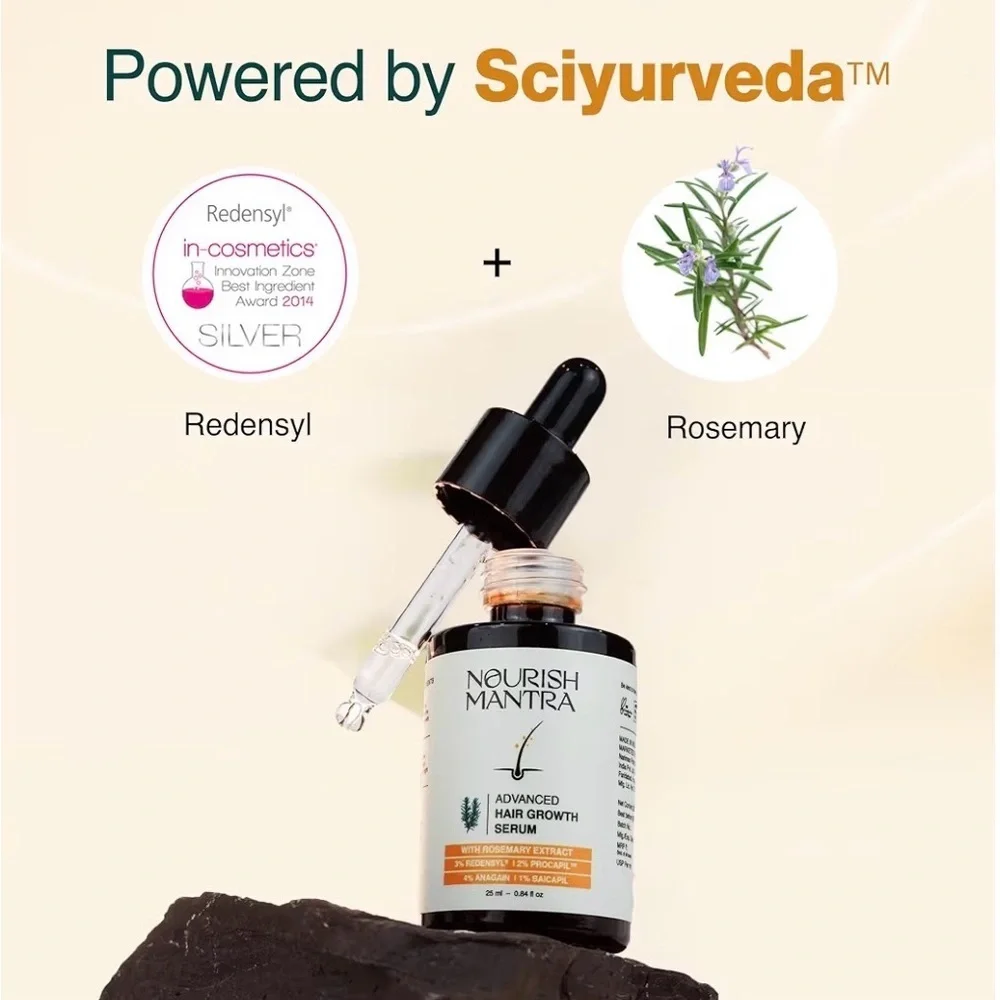 Nourish Mantra Advanced Hair Growth Serum Rosemary Redensyl Luxe 25ml Scalp Care